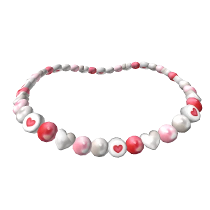 Valentines Pearly Bead Necklace - 1.0