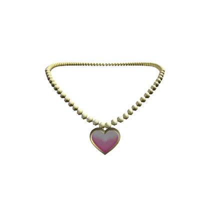 3.0 Cute Gold Pink Heart Necklace