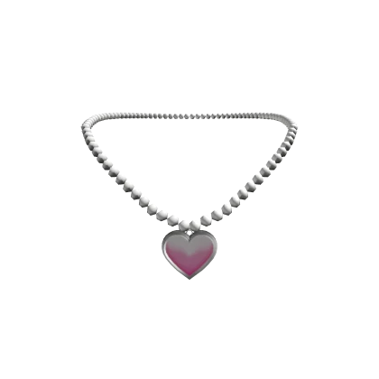 3.0 Cute Silver Pink Heart Necklace