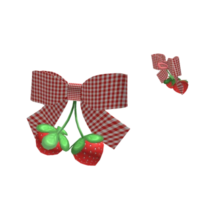 cottagecore igari strawberry red hairclips bows
