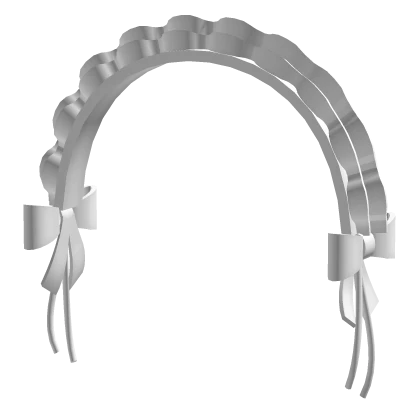 cute ruffled maid headdress with lace in white