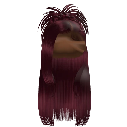𝒫 | Spiky Braided Half Up Half Down in Burgundy