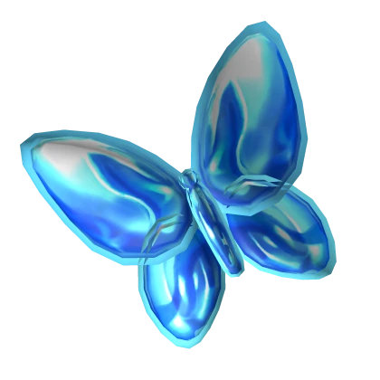 Webcore Frutiger Aero Blue Butterfly Face Clip