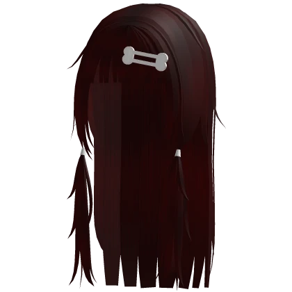 ୨୧ cutecore bone clip long hair - red