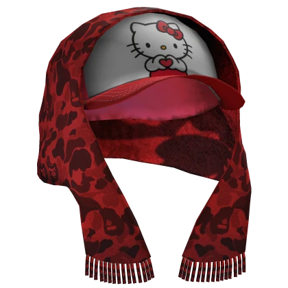 Kitty Hat w/ Head Scarf - Red Camo 