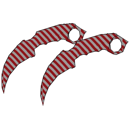 Christmas Candy Cane Dual Karambits