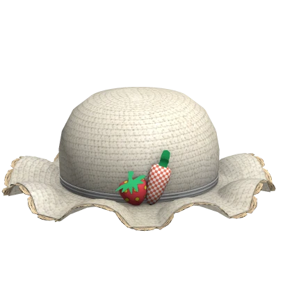 Grow a Garden Cute Straw Hat Cottagecore - White