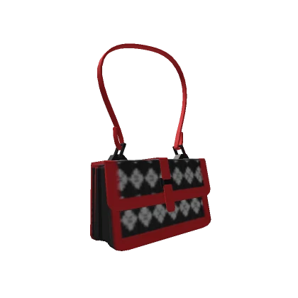 Red Trendy Plaid Shoulder bag Valentines