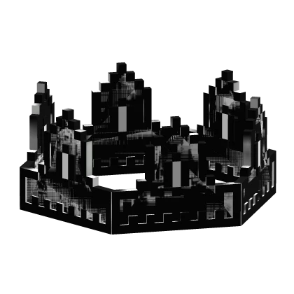 Black White Chrome Animated Glitch 8-Bit Crown