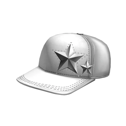 White Y2K Star Cap with Rhinestones