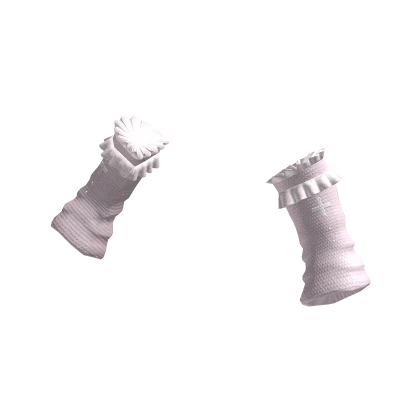 ⸸꒱ cross arm warmers w ruffles in pink 3.0