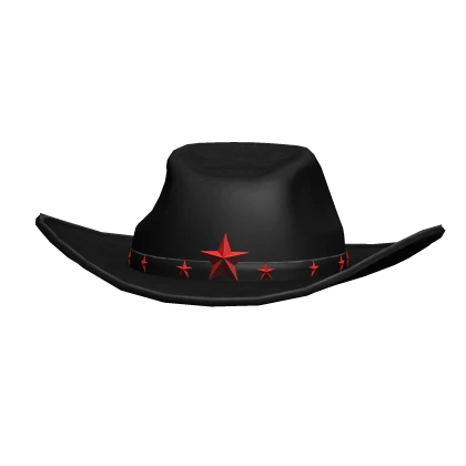 Black Cowboy Hat With Red Stars