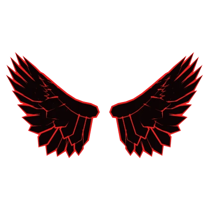 Red Cartoony Outline Wings
