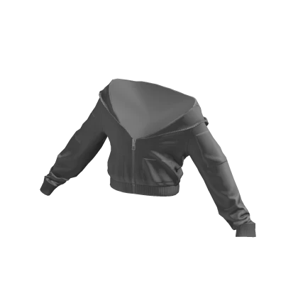 Grey Cropped Zipped Hoodie