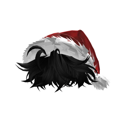 Santa Hat (Black Messy Hair)