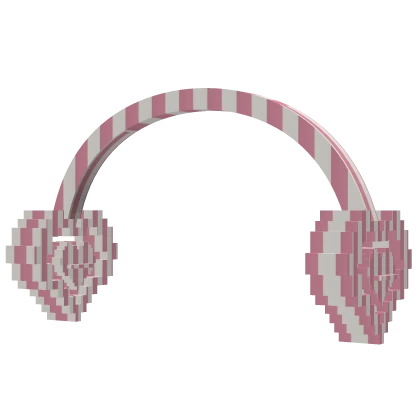 Cute Heart 8-Bit headphones