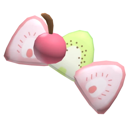 igari cherry strawberry kiwi fruits on head