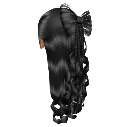 Christmas Bow Half Updo [Black]