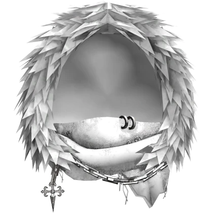 Dark Fantasy White Winter Hood w/ Scarf