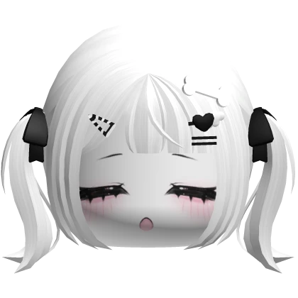 ♡ cutecore kawaii pupbone pigtail anime hair white