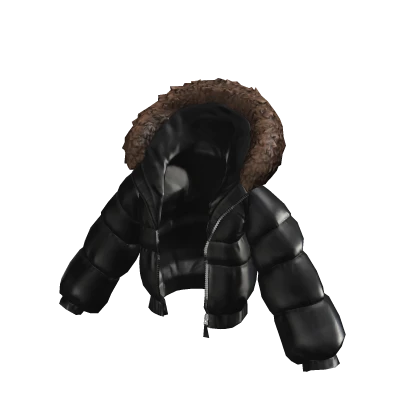 Winter Puffer Jacket Oversized Black Brown