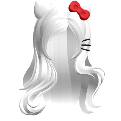 Hello Kitty Elegant Sweet Waves White Hair w/ Clip