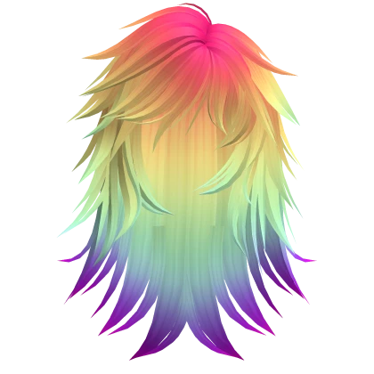 Emo Wispy Straight Hair (Rainbow Bright)