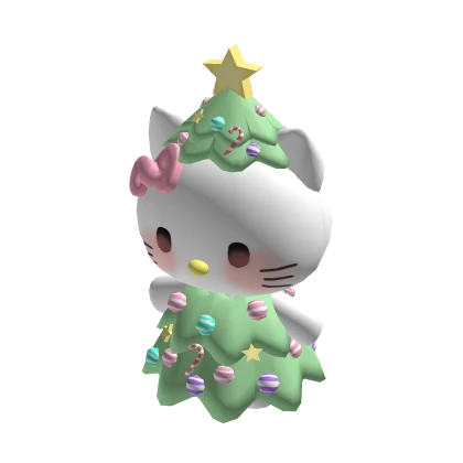Holdable Plushie Hello Kitty Christmas tree