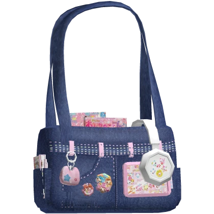 retro harajuku decora denim school bag