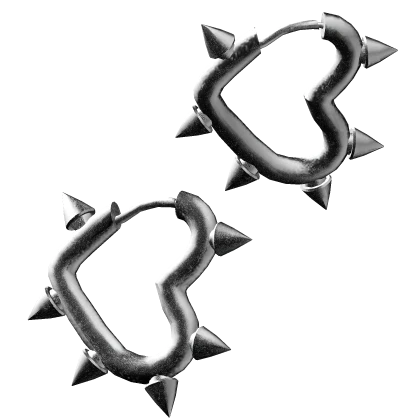 balenciaga spiked heart carabiner hoop earrings
