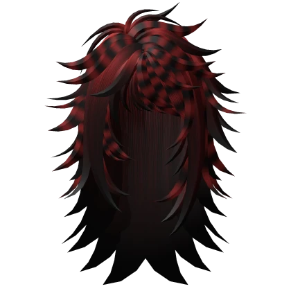 Long Scene Emo Girl Racoon Hair (Red)