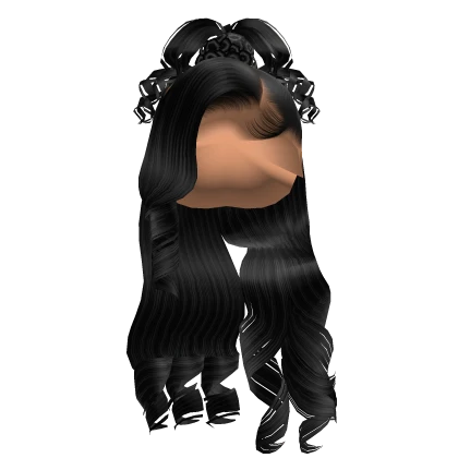 𝒫 |Curly Half Up Half Down in Black