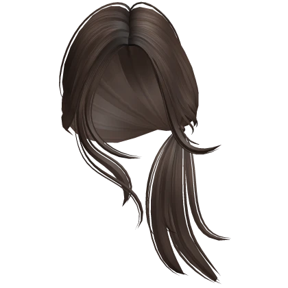 Windy Flowy Spiky Side Low Pigtail (Dark Brown)