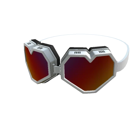 Heart Y2K Goggles White