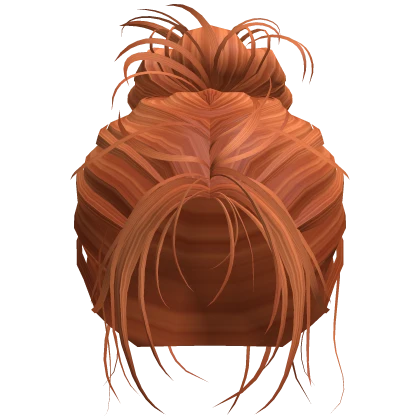 Ginger - Messy Grunge Ponytail Bun, Light Bangs