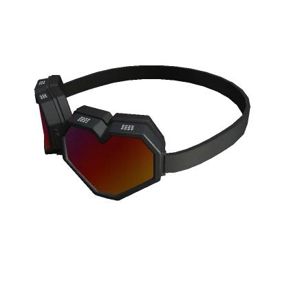 Heart Y2K Goggles Black