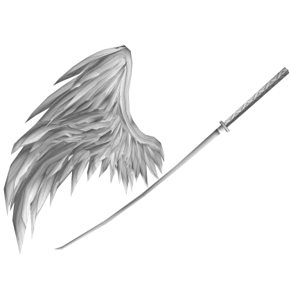 Right Pure White Ghoul Wing & Katana