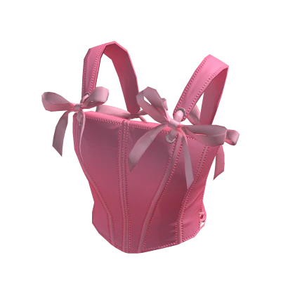 ✨ Coquette Pink Corset w Bows
