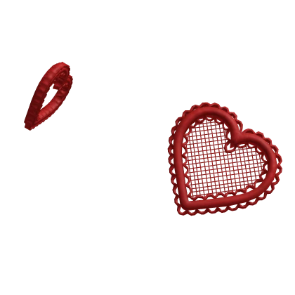 Red Valentines Lace Heart Hair Clips