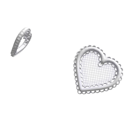White Valentines Lace Heart Hair Clips