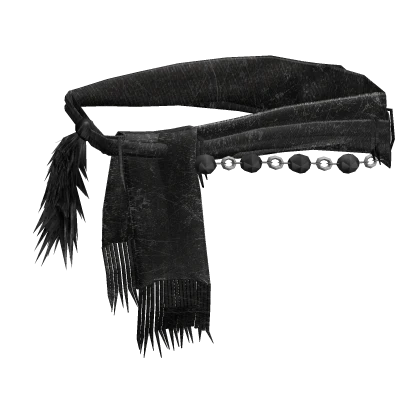 Black Grunge Dark Emo Ornamental Waist Cloth Scarf
