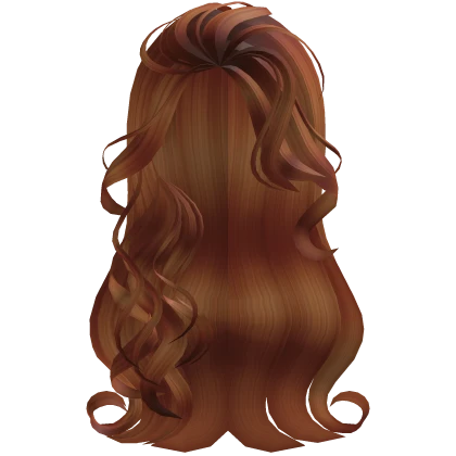Long Messy Side Swept Wavy Ginger Hair