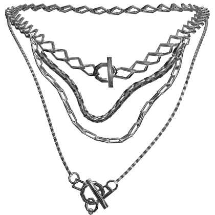 silver layered chain necklaces