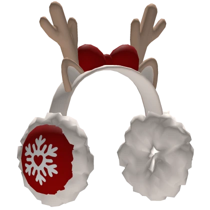 cute reindeer earmuffs in red