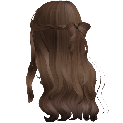 Brown Braid Bow Half Up Hair 
