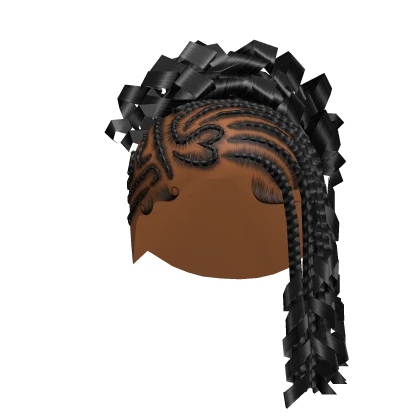 Heart Fulani Curly Updo In Black