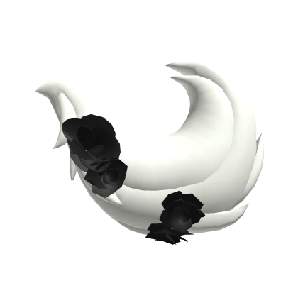 Fluffy White Tail with Black Roses