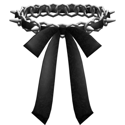 gothic chain choker w lace bow black