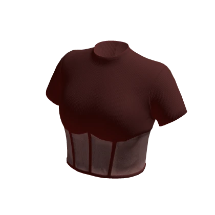 Basic Crop Top Red Tight Tee Shirt