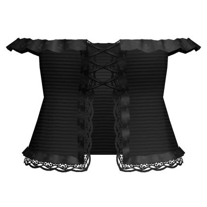gothic lace striped off shoulder top black